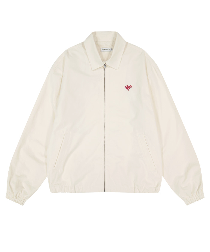 Heart Symbol Zipped Jacket (Cream)